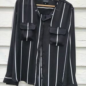 Striped Button-Up Blouse